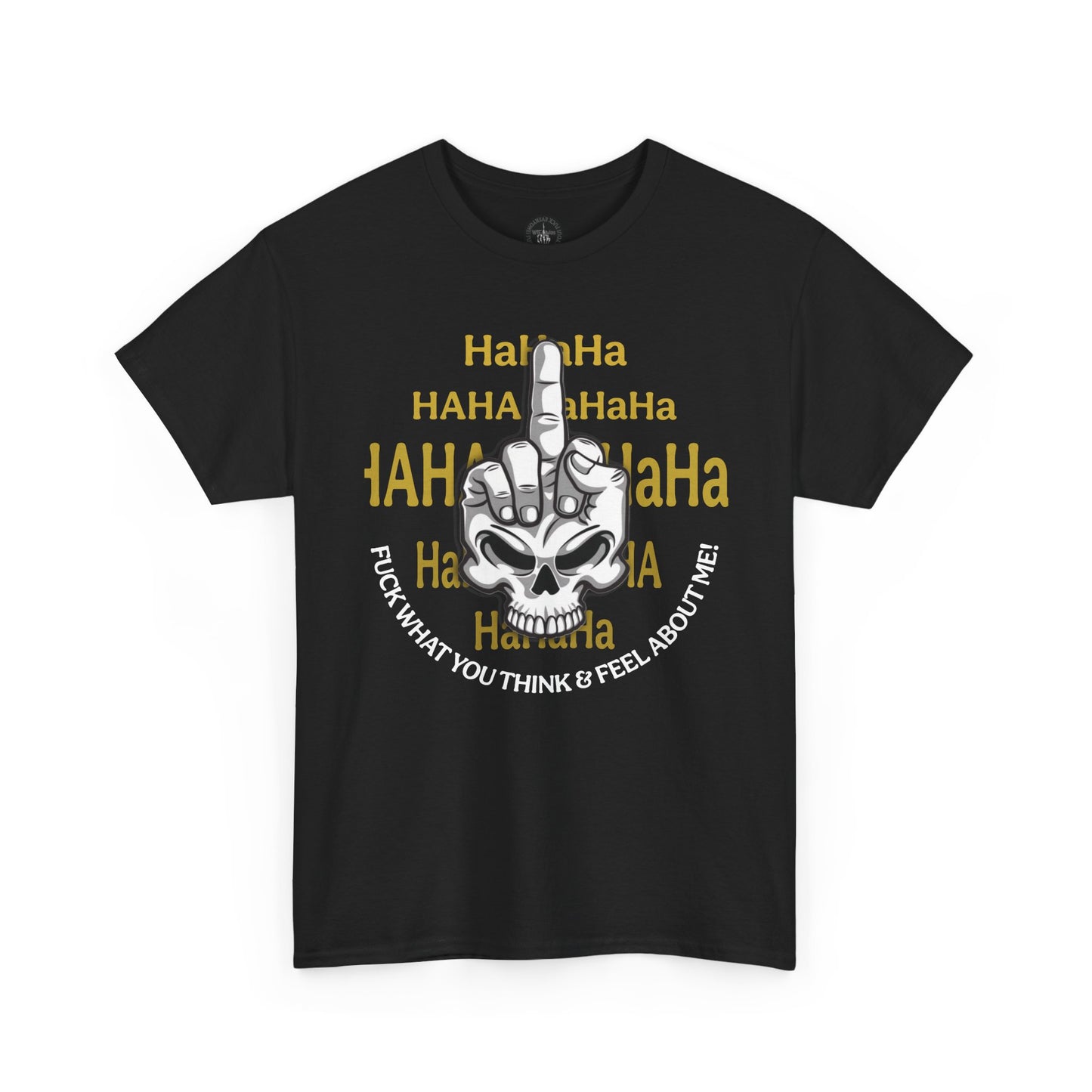 Skull Middle Finger Tee — "HaHaHa" Graphic Punk T‑Shirt
