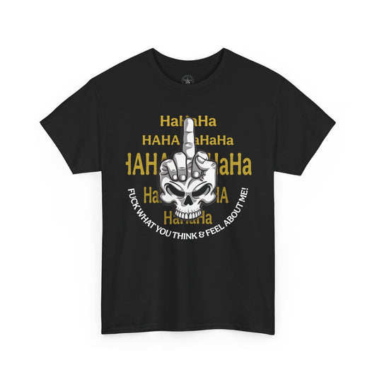 Skull Middle Finger Tee — "HaHaHa" Graphic Punk T‑Shirt